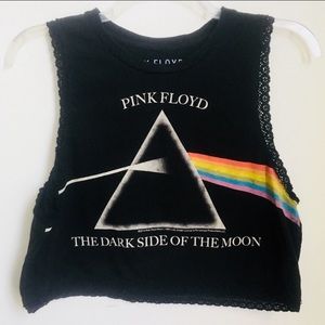 NWOT Pink Floyd Crop Tank Top - Black